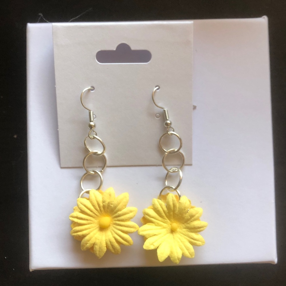 Yellow Flower Earrings